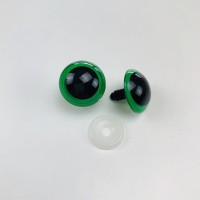 Očko zelené 11,5mm, bezpečnostné - pár